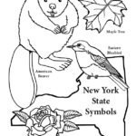 New York State Symbols Coloring Page